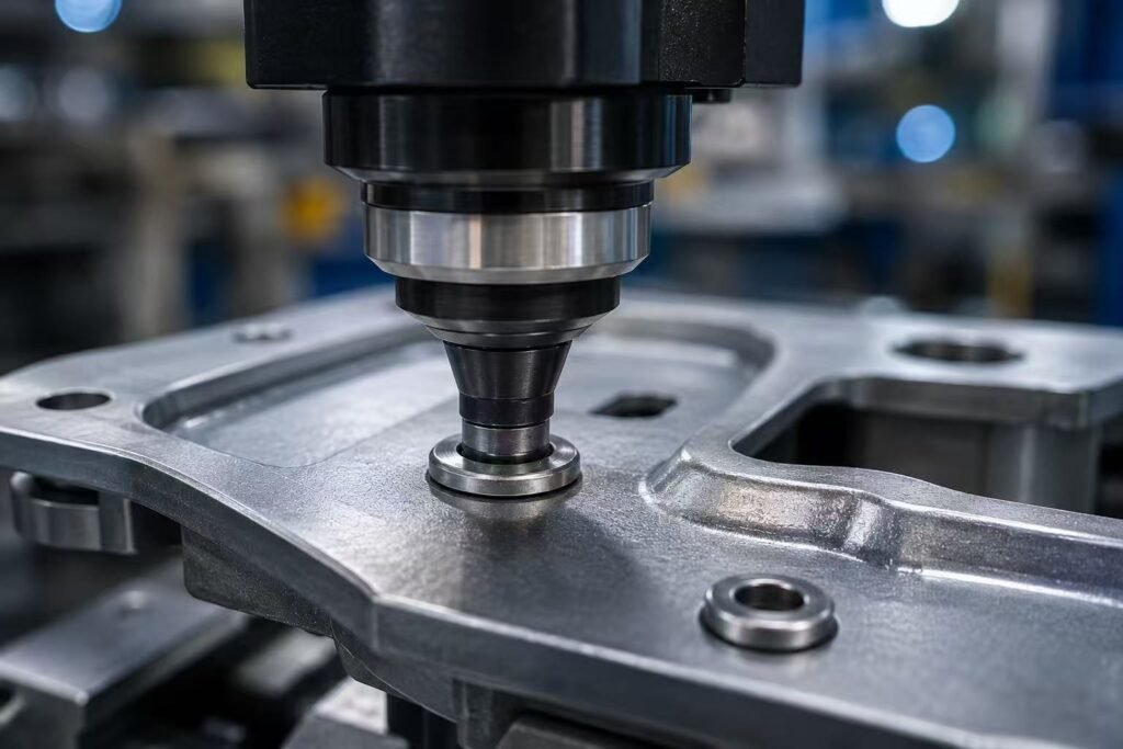 Hengzanxin orbital spin riveting machine cold forming process